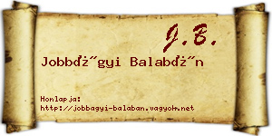 Jobbágyi Balabán névjegykártya